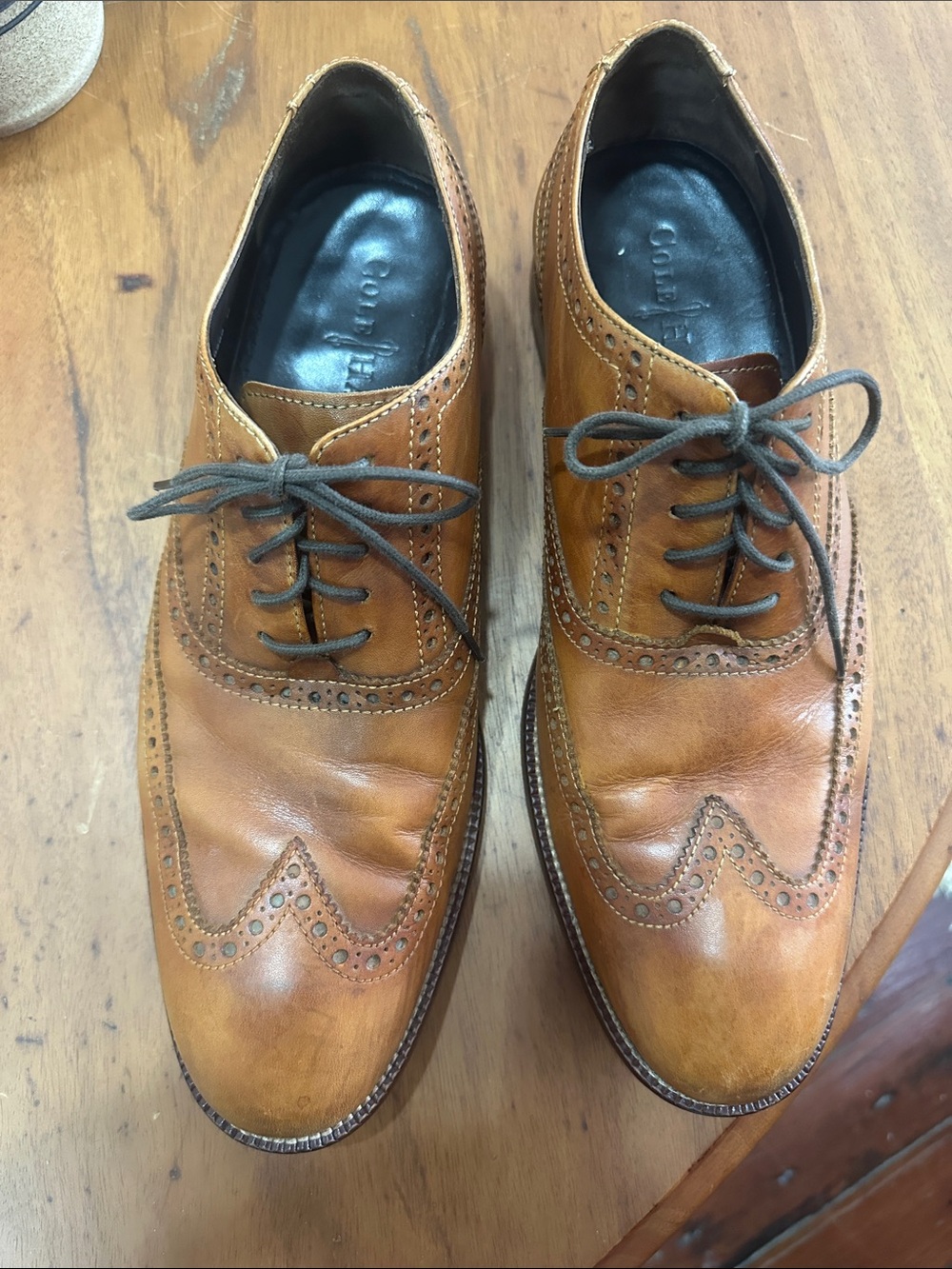 Cole Haan Tan Leather Wingtip Oxfords